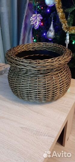 Кашпо из ротанга горшочек