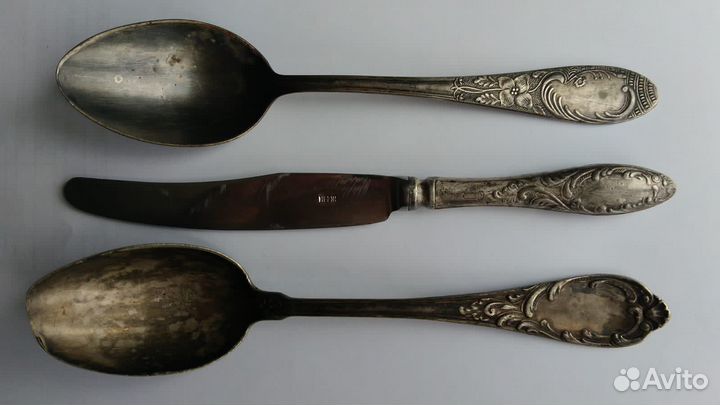 Ложка, нож, ссср, мнц, мельхиор