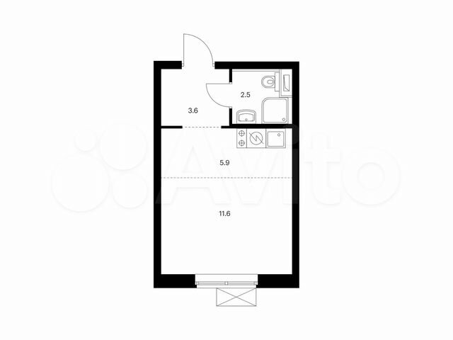 Квартира-студия, 23,6 м², 30/33 эт.
