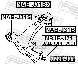 Сайленблок задний переднего рычага nab-j31bx Fe