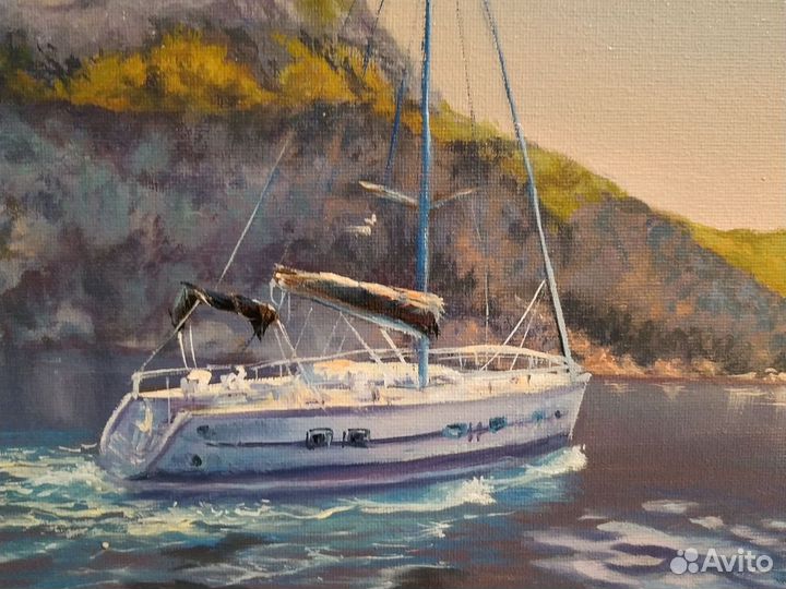 Картина маслом на холсте морской пейзаж