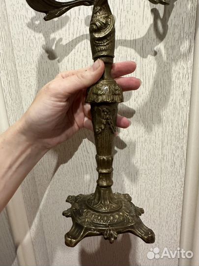 Подсвечник канделябр бронза