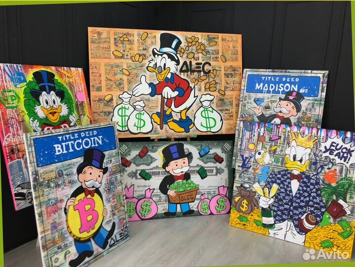 Модные арт картины красками на заказ лофт