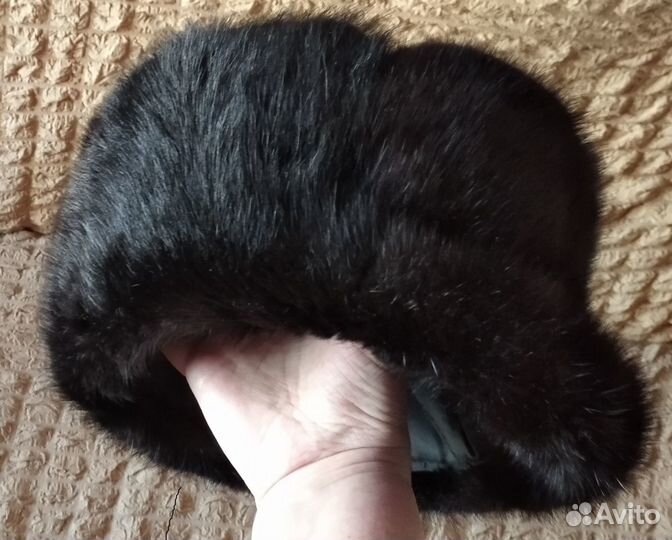 Норковая новая мужская шапка с козырьком 58см