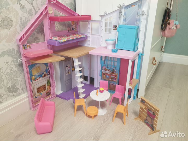 Кукольный домик для барби с мебелью