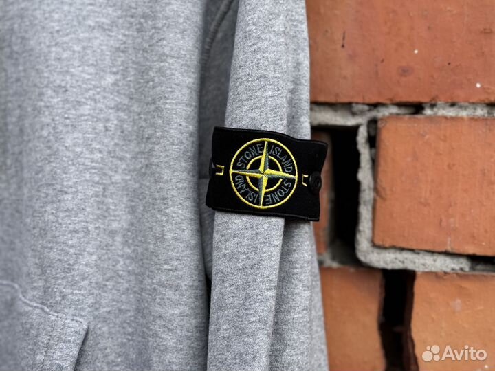 Серая толстовка Stone Island Hooded