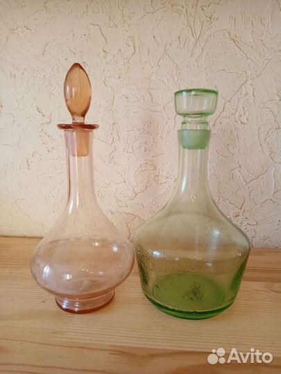 Советские графины из цветного стекла