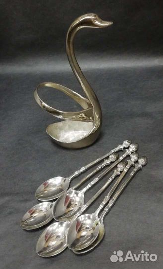 Набор чайных кофейных ложек, Лебедь, 6шт