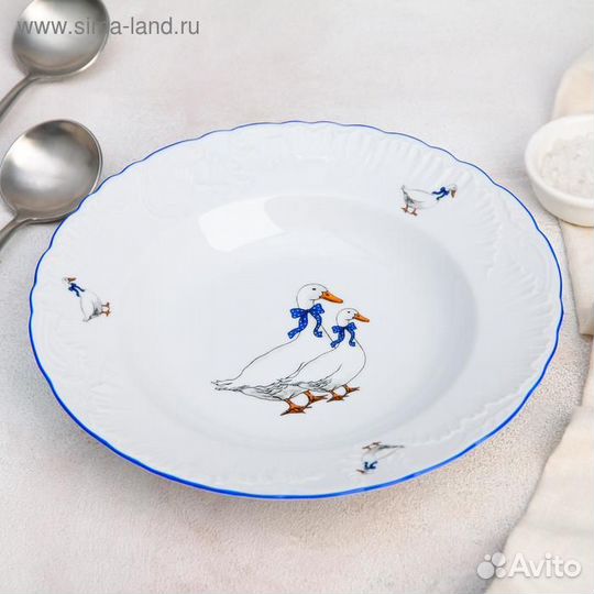 Тарелка глубокая «Рококо. Гуси», 250 мл, d22,5 см
