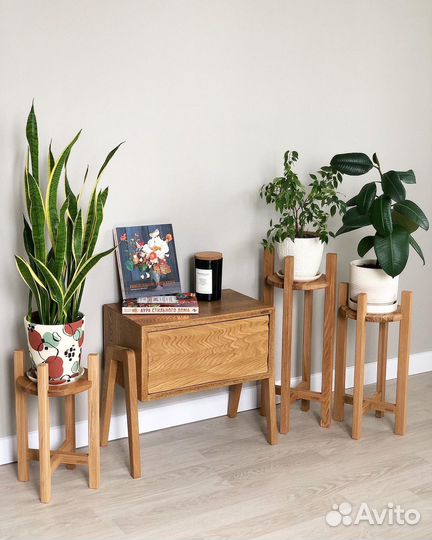 Подставка для цветов напольная деревянная