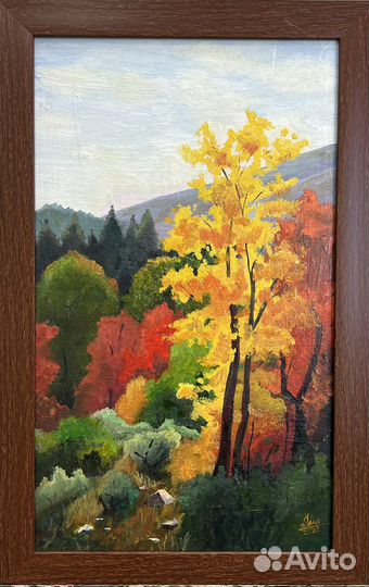 Картина маслом осенний пейзаж