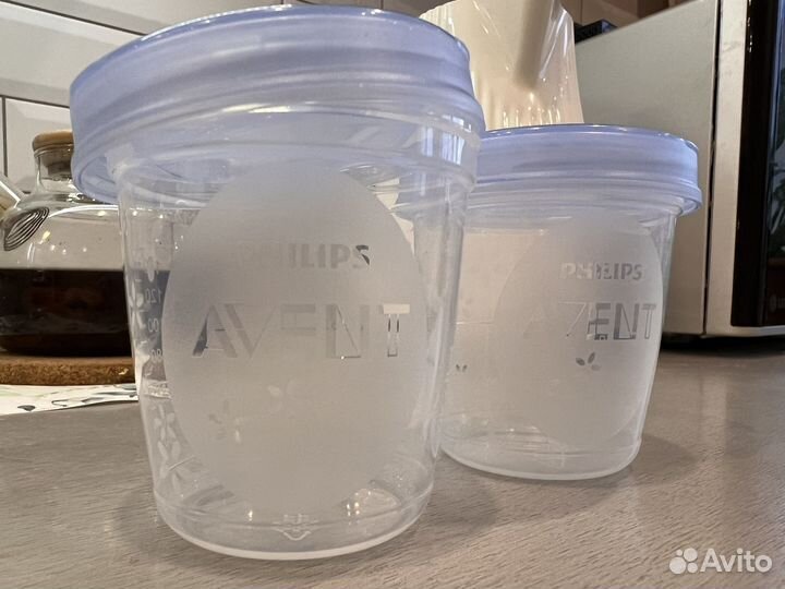 Щетка для бутылочек + 2 контейнера Avent