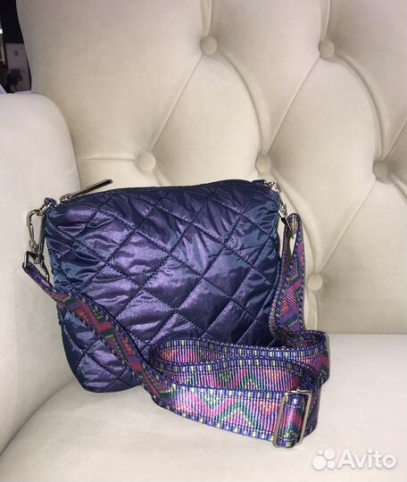 Сумочка новая фиолетовая кроссбоди нейлоновая