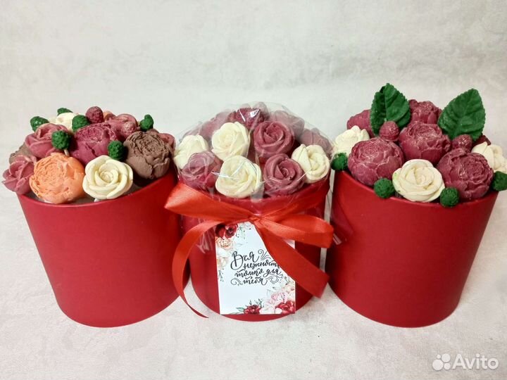 Шоколадные розы пионы съедобные букеты