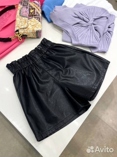 Шорты экокожа