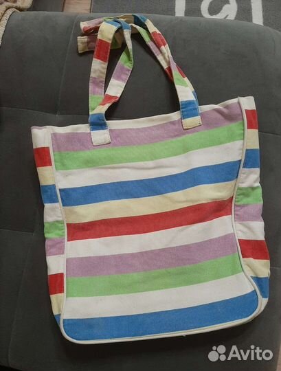 Яркая пляжная сумка из плотного хлопка