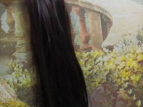 Волосы на заколках искусственные каштановый цвет