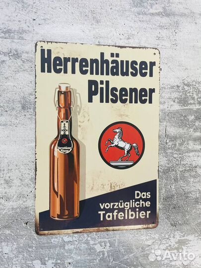 Декор на стену табличка Herrenhauser Pilsener