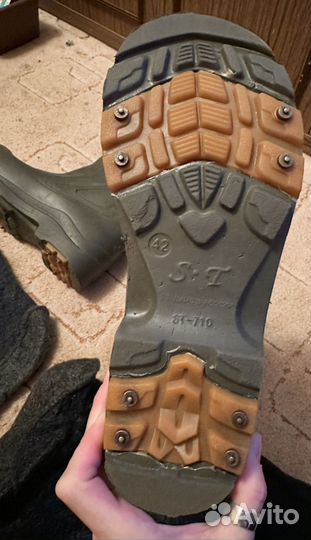 Новые Рыбацкие зимние сапоги с шипами 45