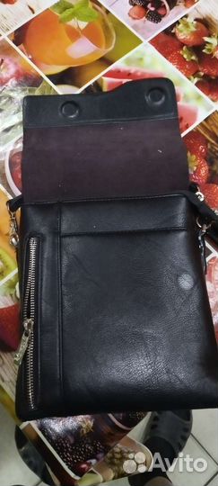 Мужская кожаная сумка через плечо бу