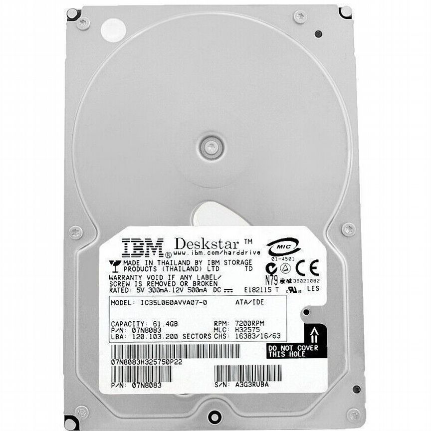 [IC35L060AVVA07-0] Жесткий Диск Ibm 61,4gb 7200 Ide Ic35l060avva07-0