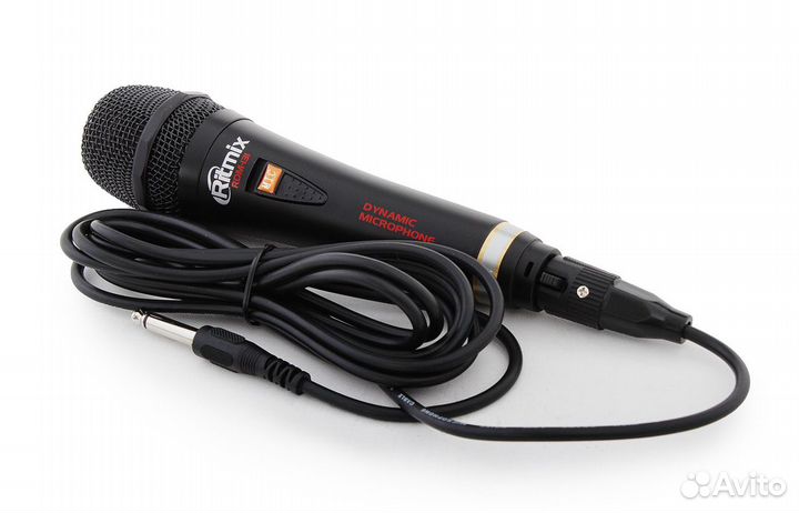 Микрофон ritmix RDM-131, чёрный. Для вокала. Пласт