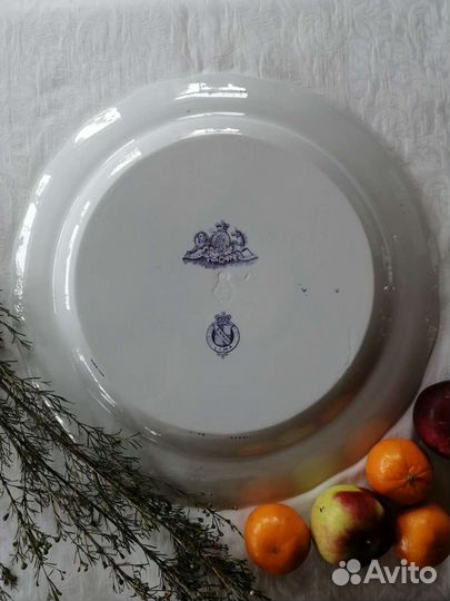 Большое антикварное блюдо Brown-Westhead, Moore &