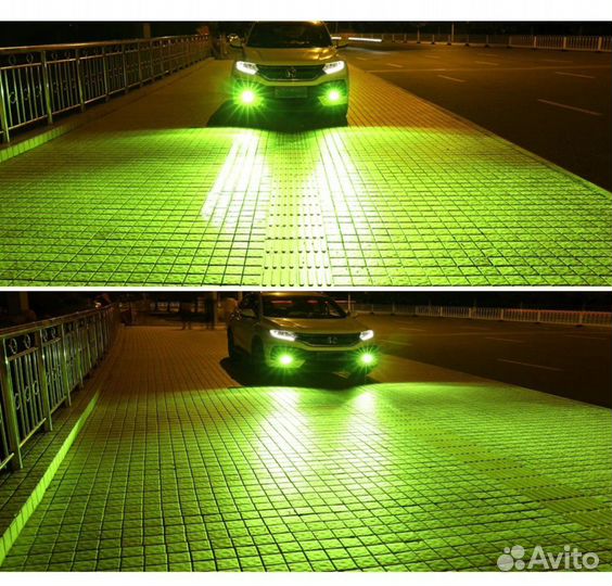 Лампы светодиодные HB3 9005 зеленые