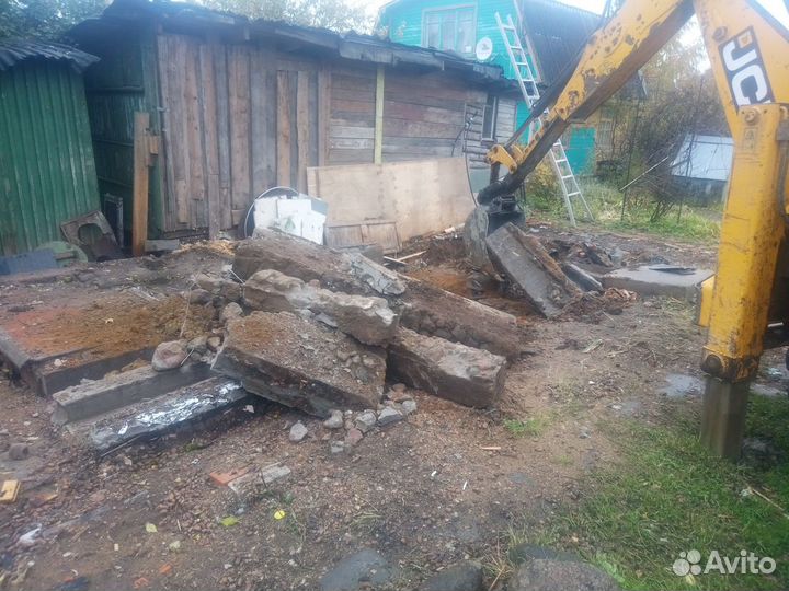 Снос, слом, слом, вывоз дачных домов, фундаментов
