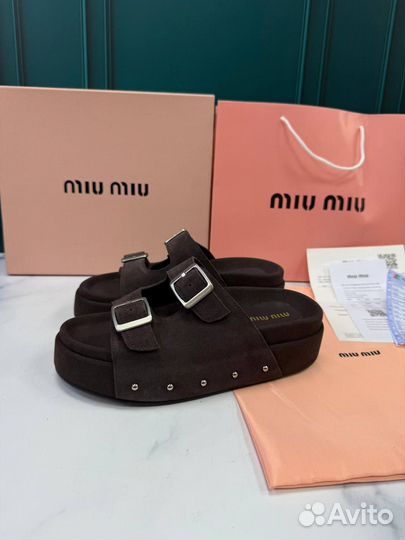 Шлепки Miu miu