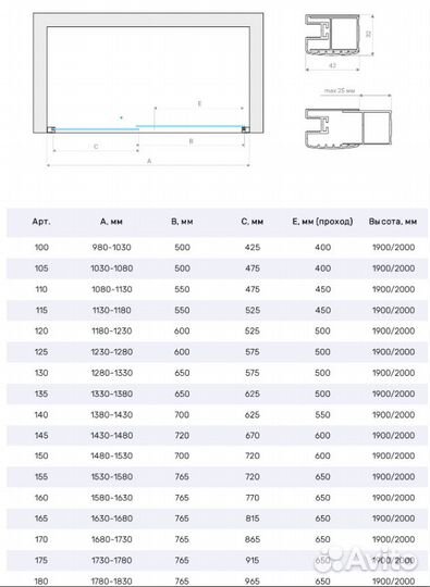 Душевая дверь Vegas-Glass 105 см, Gun Metal