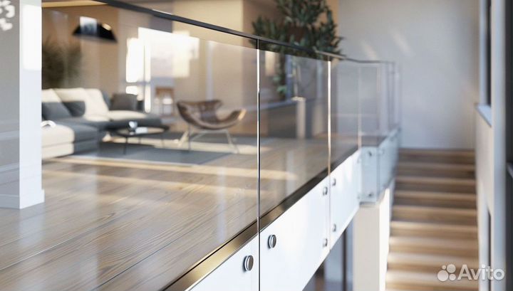 Стеклянные лестничные ограждения
