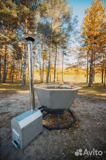 Банный чан - оптима с внешней печью