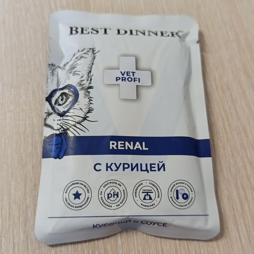 Корм влажный для кошек best dinner renal