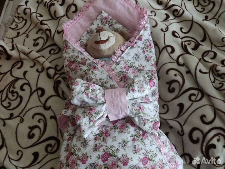 Конверт одеяло на выписку для девочки