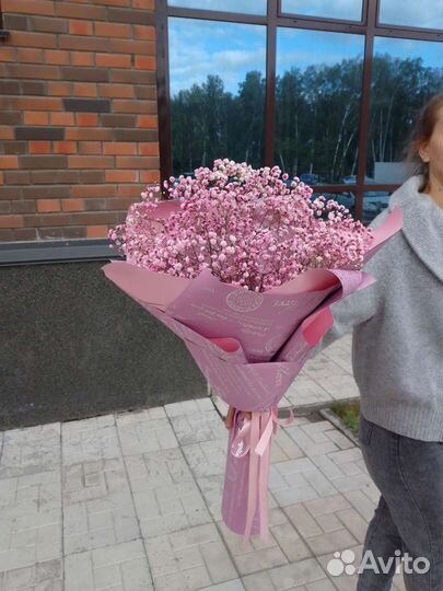 Букет цветы из гипсофилы