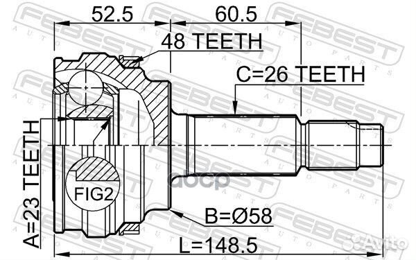 ШРУС наружный к-кт ABS Toyota Prius 1.5i 03 0