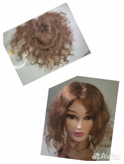 Накладка на пробор из натуральных волос