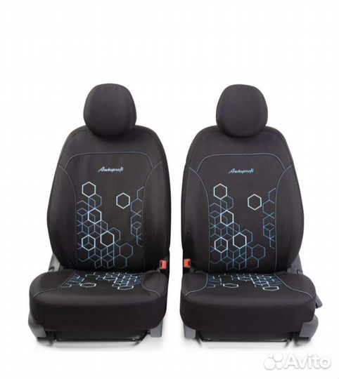 Чехлы для сидений, жаккард черный синий autoprofi