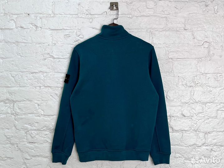 Полу-Зип Свитшот stone island dark teal green 23FW