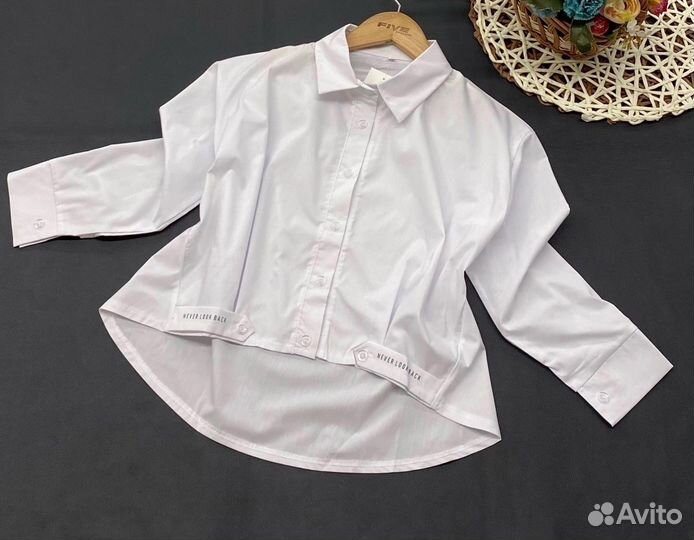 Модная рубашка для девочки, 134-158