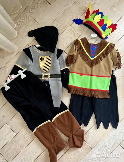 Детский костюм рыцаря и индейца для детского сада