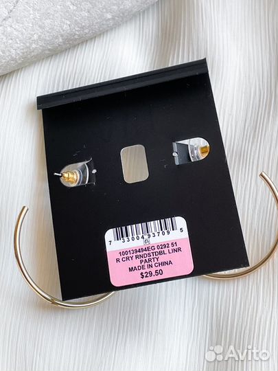 Новые серьги Inc полукольца с кристаллами