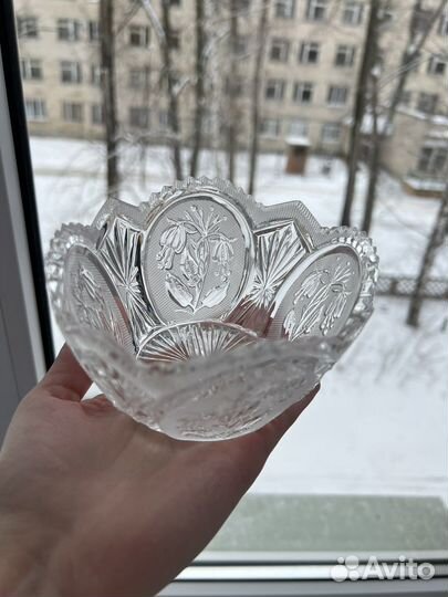 Хрустальная ваза (конфетница/ салатник) СССР