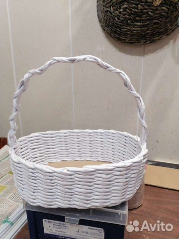 Корзинка овальная 18/12 высота 6 с ручкой 18см