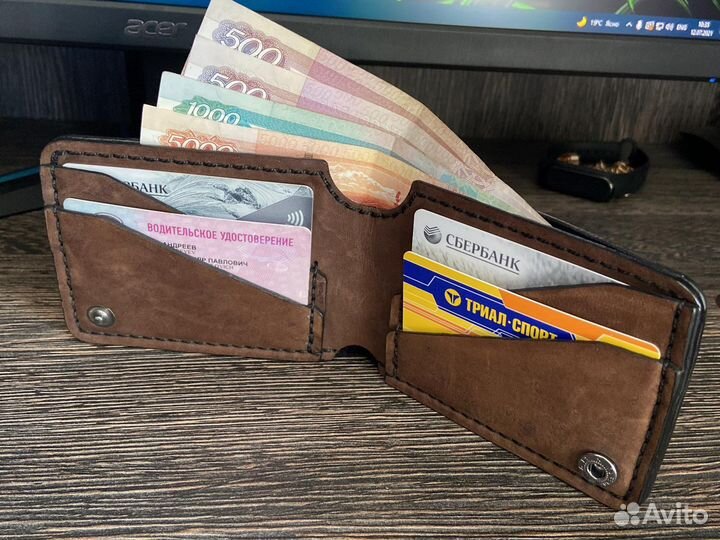 Портмоне мужской натуральная кожа ручная работа