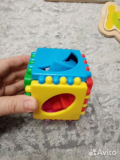 Деревянные пазлы, книги, кубик, музык. планшет