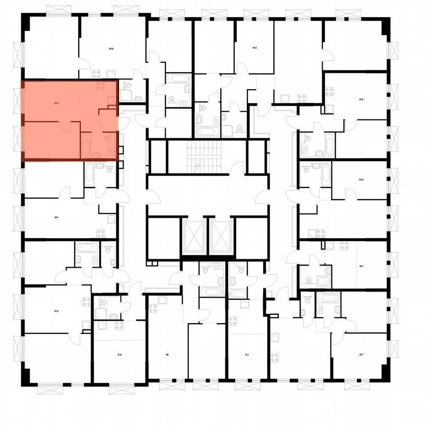 1-к. квартира, 33,9 м², 14/17 эт.