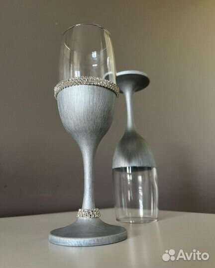 Свадебные бокалы ручной работы