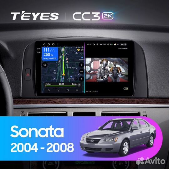 Магнитола Teyes CC3 2K 6/128 Hyundai Sonata NF